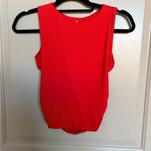 Vibrant Red Sleeveless backless Top